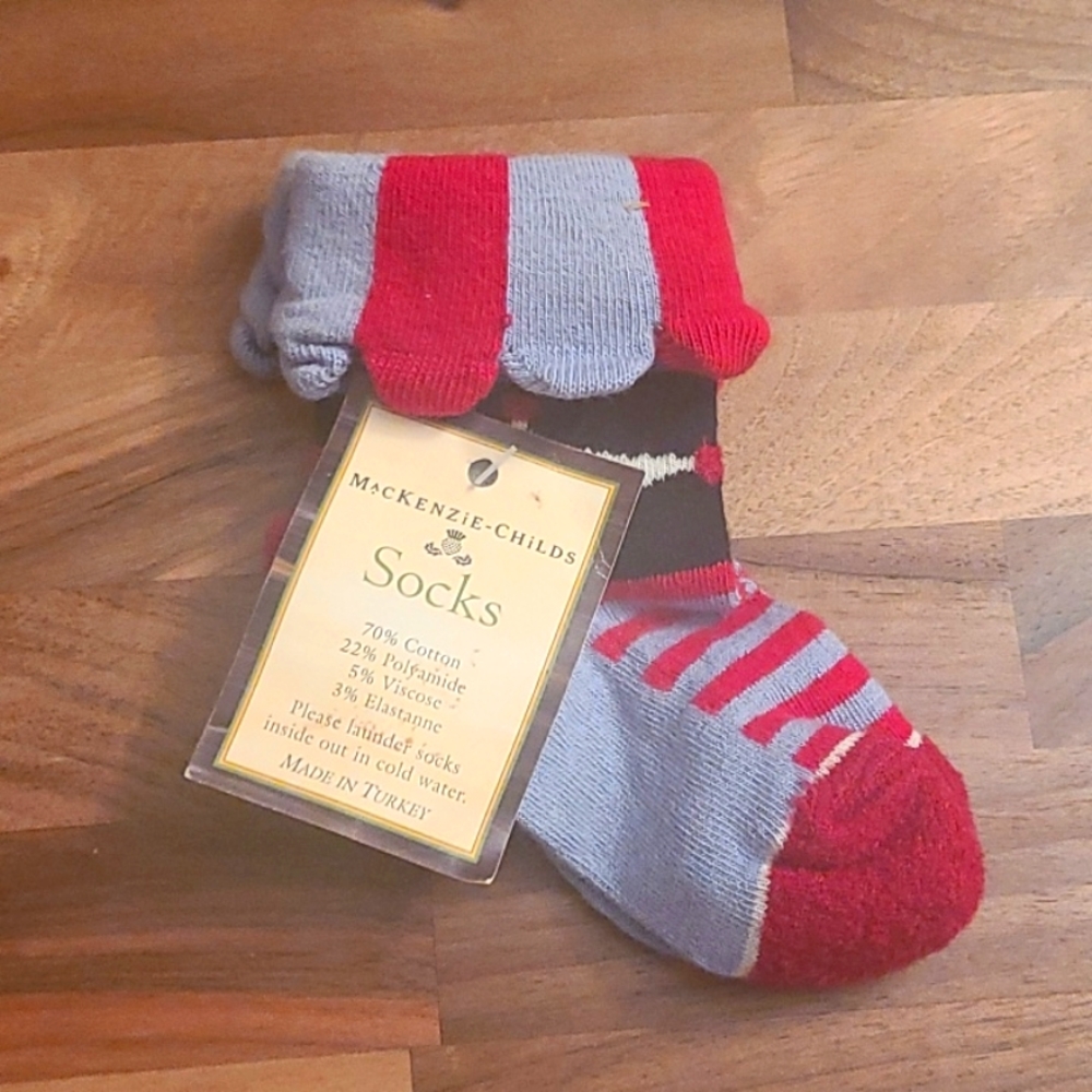 NWT! MacKenzie-Childs Jester Socks, Short
